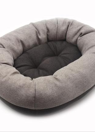 Лежак овальный для собак и кошек магнус коричневый №1 40х50х22 см