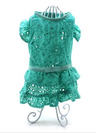 Платье для собак карнавал бирюзовая 3xs