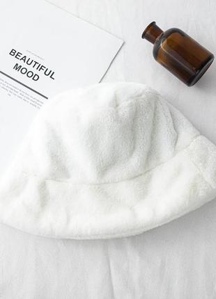 Панама шляпа зимняя плюшевая белая 55-58 см