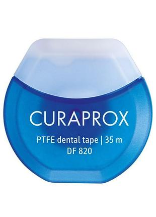 Нитка міжзубна тефлонова з хлоргексидином curaprox df 820, 35 м