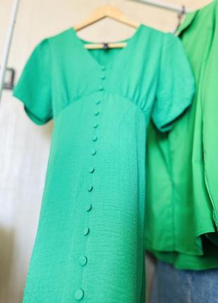 Зеленое длинное платье летнее6 фото