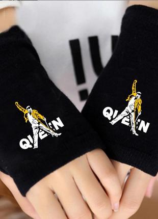 Рукавички без пальців queen аніме чорні