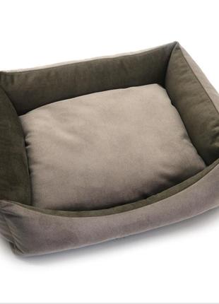 Лежак для собак и кошек элегант прямоугольный коричневый №4 70х100х22 см