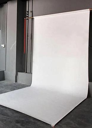 Фотофон виниловый для фото предметной съемки 200 х 250 см белый фон студийный баннерный для стрима фон для сьемок