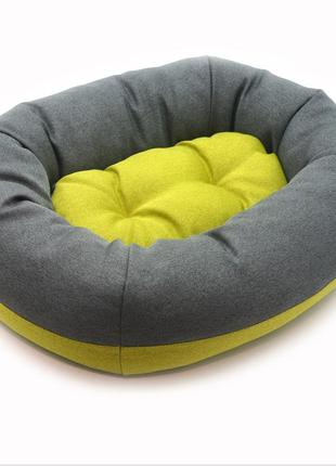 Лежак овальный для собак и кошек магнус салатовый №4 70х100х25 см