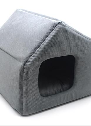 Домик для малых собак и кошек блиц серый №2 45х39х40 см