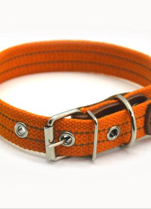 Нашийник для собак брезентовий світловідбивний помаранчевий об світл. 2,0/30-40 см