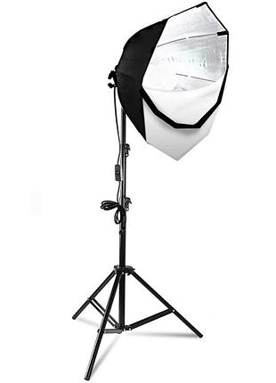 Софтбокс круглый с патроном е27 октобокс prolight 70 см + стойка 2 м.