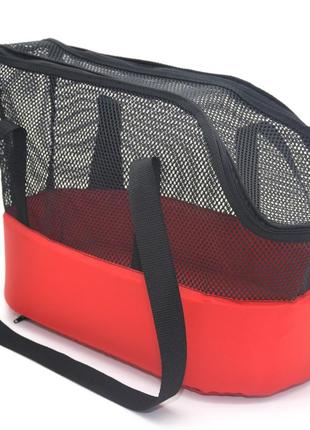 Сумка переноска для тварин zoo-hunt літо червона №2 26х50х36 см