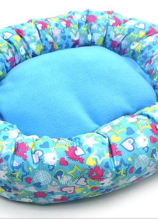 Лежак для собак і котів лежебока бірюзовий №2 48х60х12 см