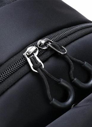 Мужской рюкзак сумка на грудь большая черная(ps)