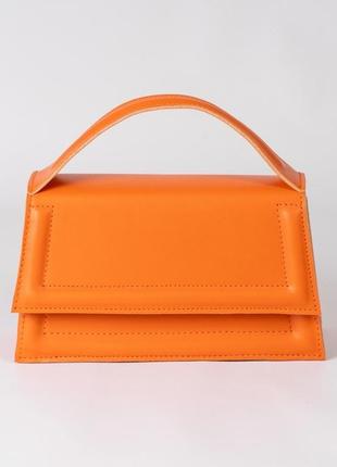 Сумка женская (кросс боди) эко-кожа, оранжевая