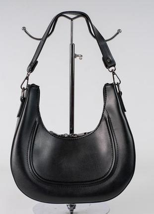 Сумка женская (багет) эко-кожа, черная