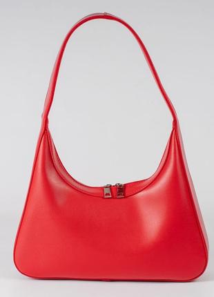 Сумка женская (багет) эко-кожа, красная