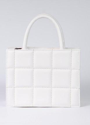 Сумка женская (клатч) эко-кожа, белая, стеганая