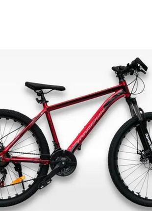 Гірський підлітковий велосипед toprider 680 24" алюмінієвий червоний3 фото