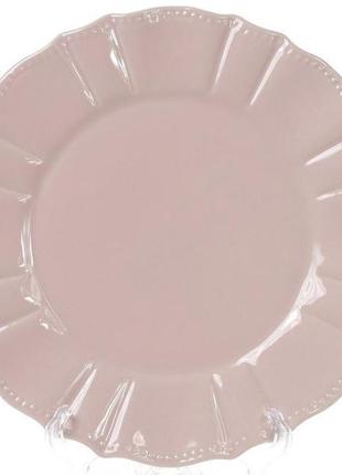 Набір 6 обідніх тарілок leeds ceramics sun ø26см daymart   кам'яна кераміка (рожевий-попелястий)