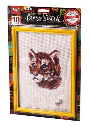 Набір для вишивання хрестиком на канві "тигр" vkb-01-01, 10 кольорів ниток