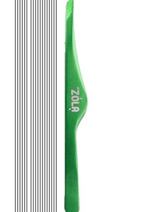 Пинцет для бровей скошенный zola green, зеленый