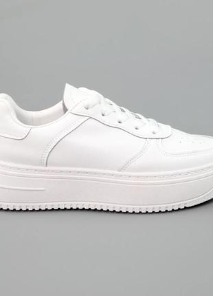 Стильные женские кеды белые кожа на платформе, кроссовки на высокой подошве, весенне-осенние/летние,весна-лето