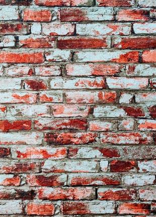 Самоклеючі шпалери декоративна 3d панель пвх 1шт, червоно-біла катеринославська цегла
