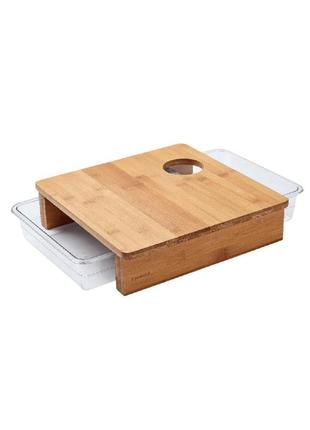 Разделочная доска с выдвижными лотками комбинированная ernesto