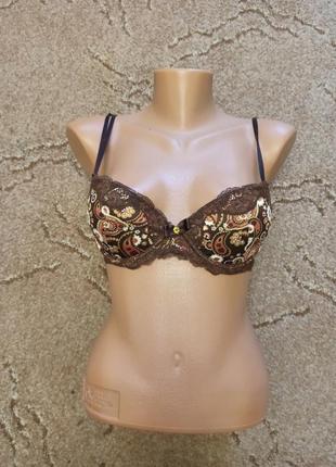 Бюстгальтер коричневый абстракция