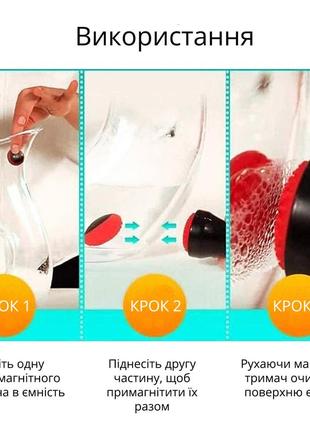 Силиконовая магнитная щетка cuisipro для узких бутылок, ваз, декантеров и других...