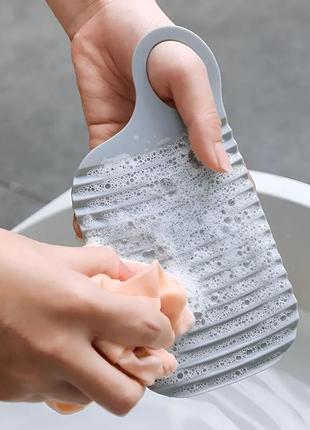 Міні пральна дошка дорожня для ручного прання сіра