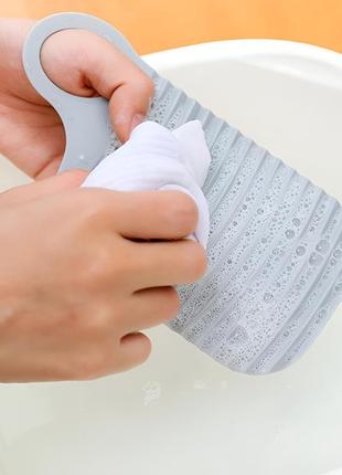 Міні пральна дошка дорожня для ручного прання сіра