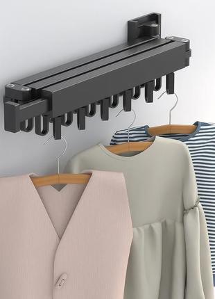 Настенная раскладная вешалка сушилка для одежды из алюминиевого сплава для балкона, 3...