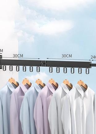 Настенная раскладная вешалка сушилка для одежды из алюминиевого сплава для балкона, 3...