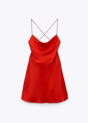 Сатинова сукня міні zara