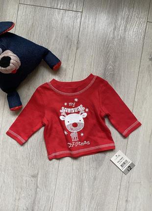 Одежда для младенцев новогодний хлопок george новый реглан1 фото