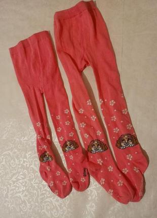 Красиві колготи для дівчинки 86-92 розмір щенячий патруль. колір кораловий. 7738