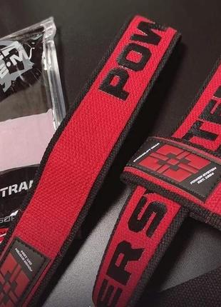 Лямки для тяги power system ps-3401 lifting straps duplex black/red3 фото