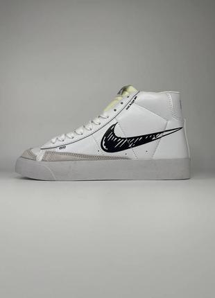 Кроссовки nike blazer mid '77 black&white/кроссовки найк блайзер мид '77 черные&белые