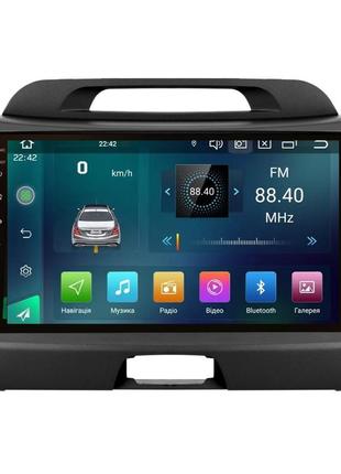 Android магнітола cyclone c9-007 4+64gb. dsp. carplay. 4g kia sportage 2011-2016 з великим екраном