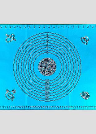 Килимок для розкочування тіста силіконовий 45 х 65 см блакитний