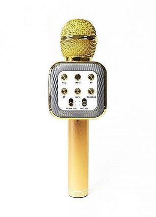 Беспроводной микрофон караоке с динамиком 1818, gold — цена 420 грн в ...