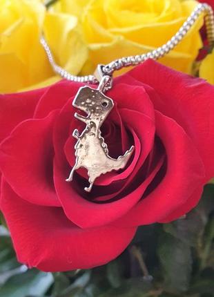 Кулон динозавр на цепочке, дино 404, уценка