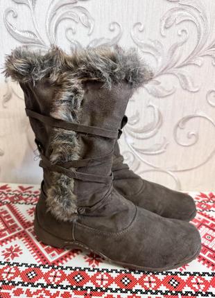 Р. 39 женские зимние сапоги коричневые
