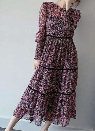 Шифоновое платье zara