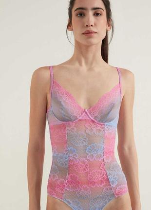 Кружевное боди tezenis 75b р. s (calzedonia intimissimi)  боді оригинал