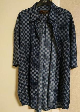 Full gold spain 100%/шелковая рубашка мужского свободного кроя, большого размера