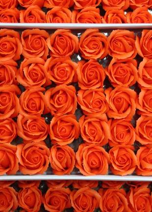 Мыльная роза оранжевая для создания роскошных неувядающих букетов и композиций из мыла