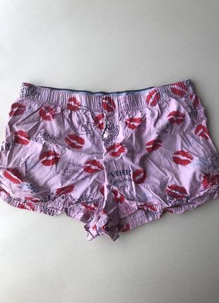 Шортики для дома и сна на резинке pink victorias secret xs розовые с губками