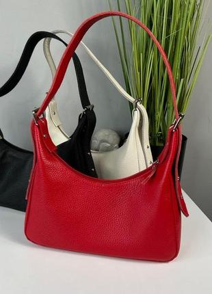 Женская кожаная сумочка, стильная сумка из натуральной кожи, маленькая красная сумка на плече1 фото