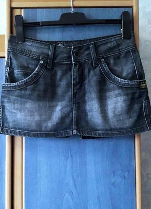 Крутая джинсовая мини юбка, 40-42-44, 
g-star raw.