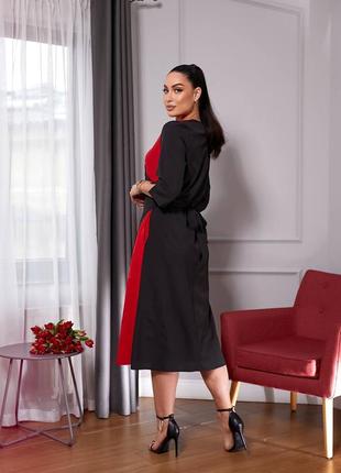 Мідіплаття двоколірне на запах 48-60 р-р